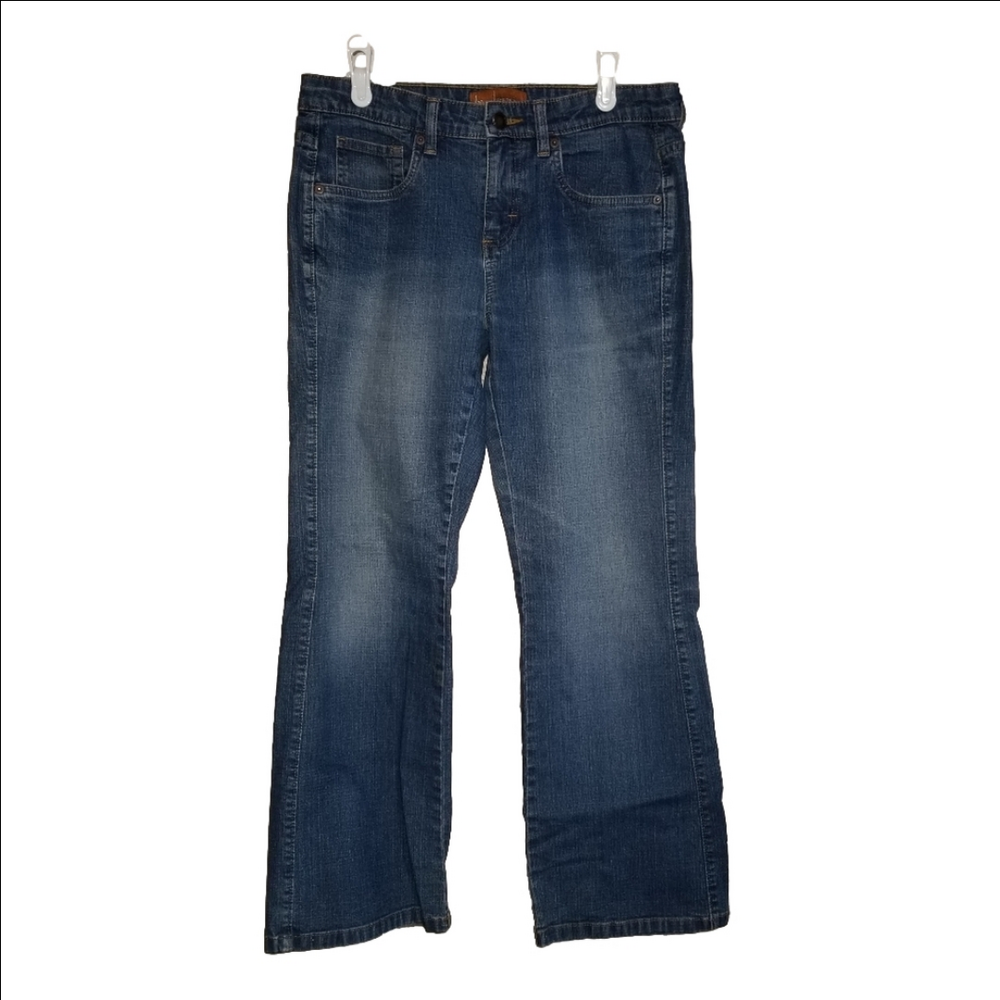 Lee One True Fit Straight Leg Boot Cut Blue Jeans Label Reads Size 7/8P